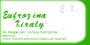 eufrozina kiraly business card
